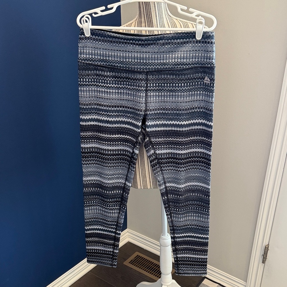 RBX Women's Leggings in Black, Gray & White Pattern